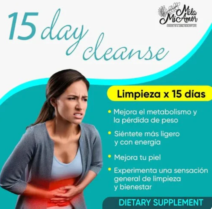 Suplemento Desintoxicante Intestinal 15 Days Cleanse - Mila MiAmor🥰