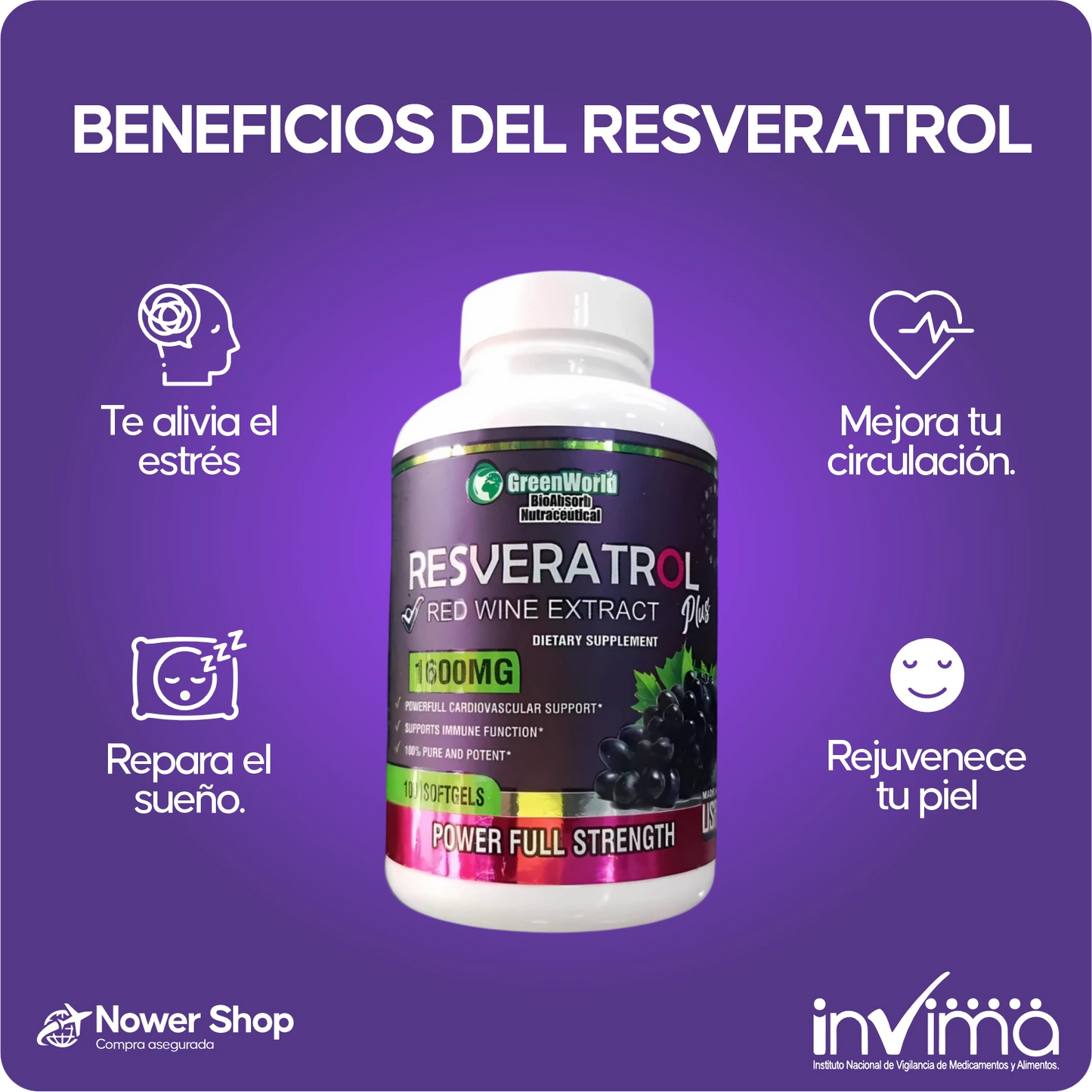 RESVERATROL IMPORTADO ORIGINAL MEJORA TU SALUD Y TU ASPECTO FÍSICO❤️🥰