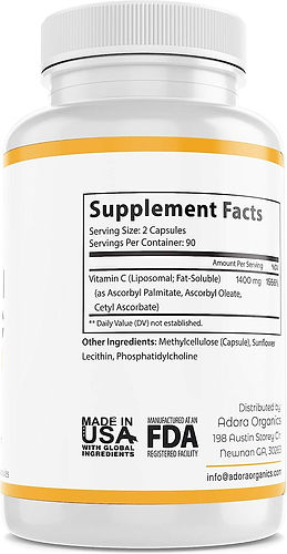 Suplemento Liposomal Vitamina C 90 Cap (IMPORTADO)