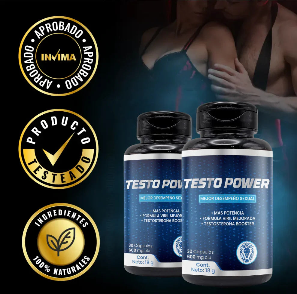 Suplemento Testo Power (30 caps) para aumentar tu rendimiento🥵