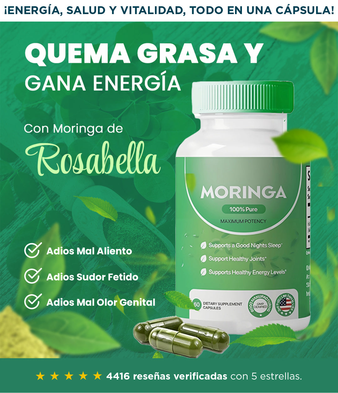 Suplemento Adelgazantes de Moringa Rosabella